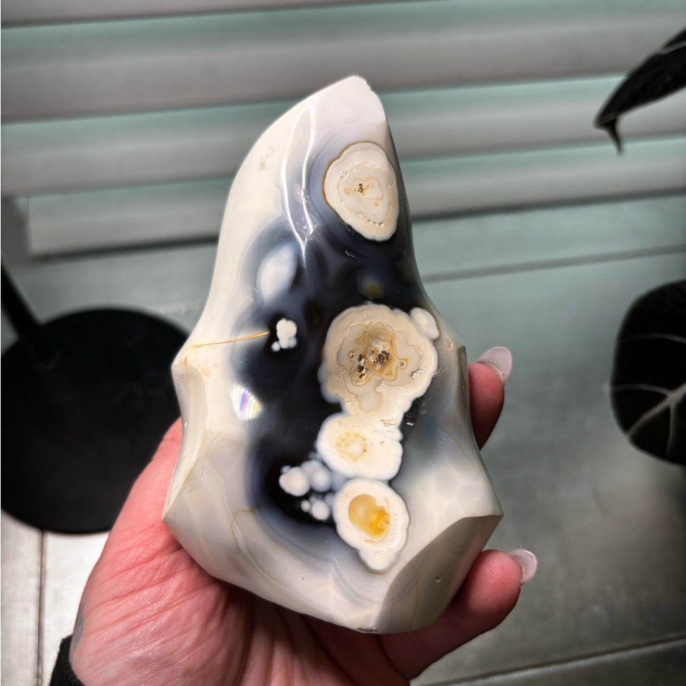 Unique Orca Agate Stone Decor